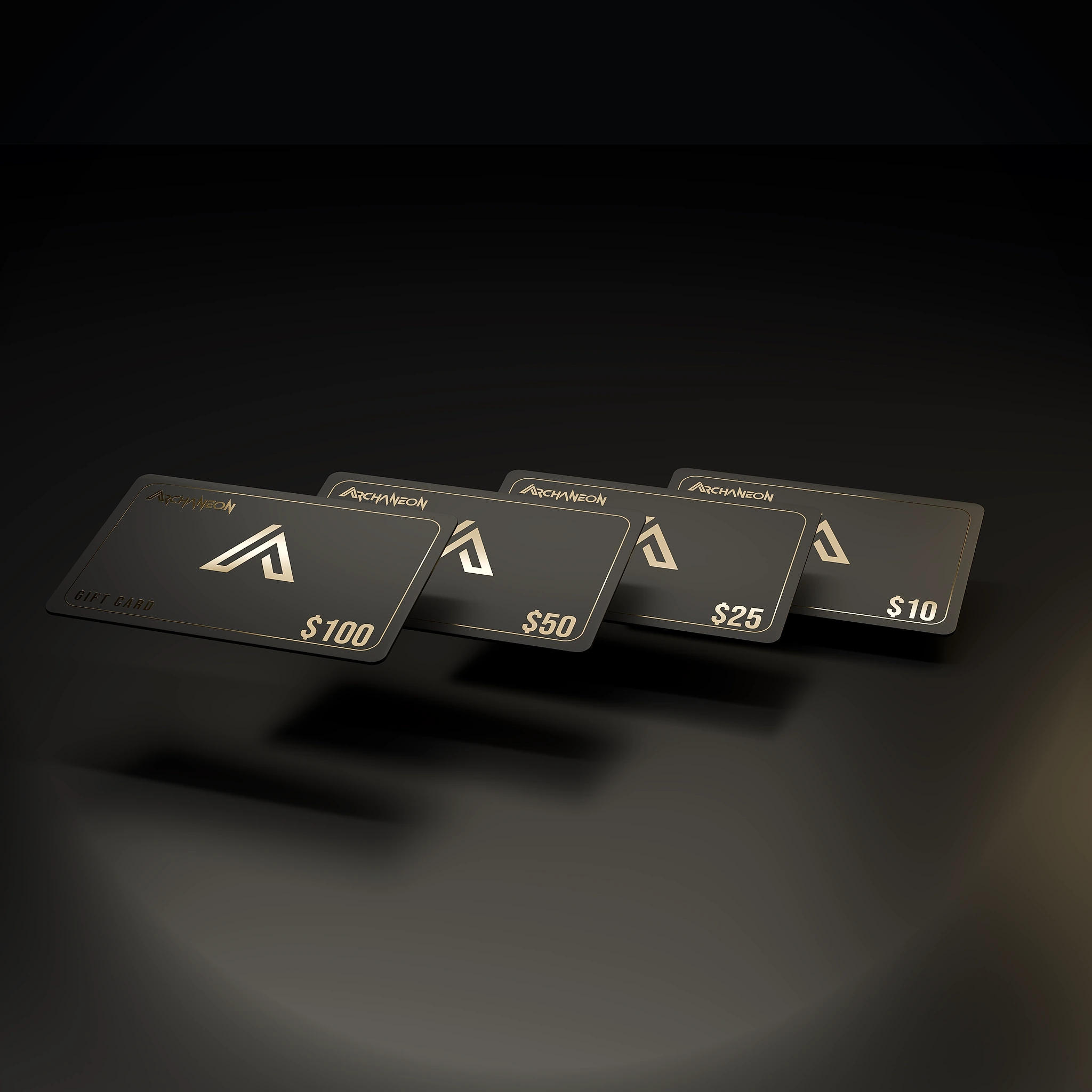 Archaneon gift cards in every amount: $10, $25, $50 and $100